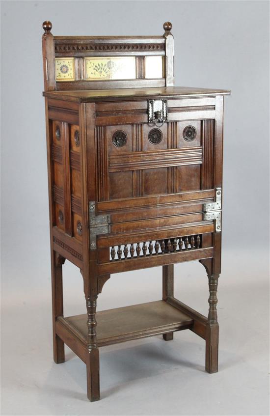 Attributed to Charles Lock Eastlake. A Victorian Aesthetic movement walnut writing desk, W.2ft D.1ft 6in. H.4ft 9in.